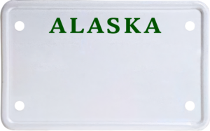 USA license plate Alaska2 green text