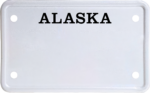 USA license plate Alaska black text