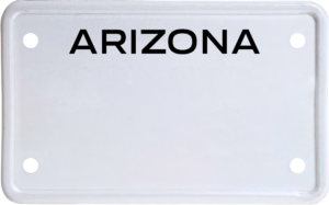 USA license plate Arizona black text