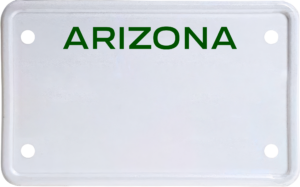 USA license plate Arizona green text
