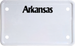 USA license plate Arkansas black text