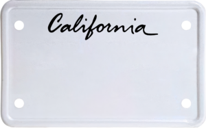 USA license plate California black text