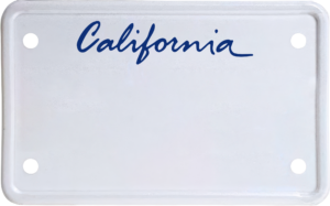 USA license plate California blue text