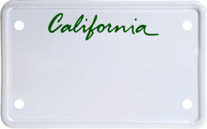 USA license plate California green text