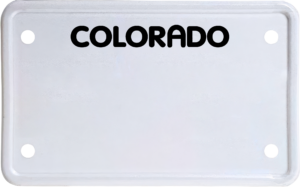 USA license plate Colorado black text