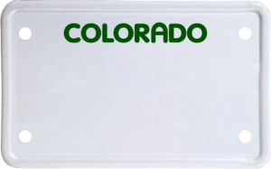 USA license plate Colorado green text