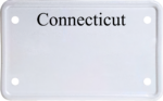 USA license plate Connecticut black text