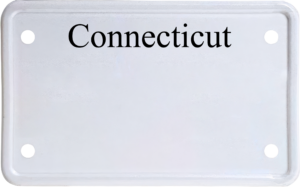 USA license plate Connecticut black text