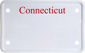 USA license plate Connecticut red text