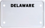 USA license plate Delaware black text