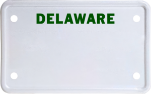 USA license plate Delaware green text