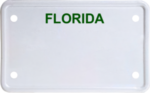 USA license plate Florida green text