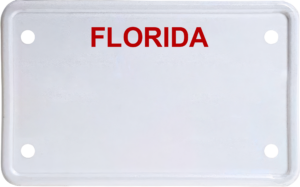 USA license plate Florida red text