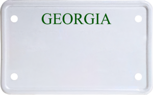 USA license plate Georgia green text