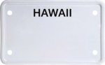 USA license plate Hawaii black text