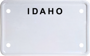 USA license plate Idaho black text