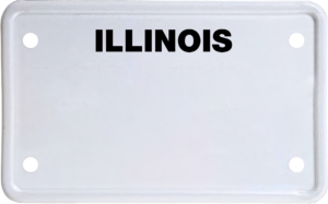 USA license plate Illinois black text