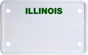 USA license plate Illinois green text