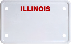 USA license plate Illinois red text