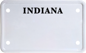 USA license plate Indiana black text