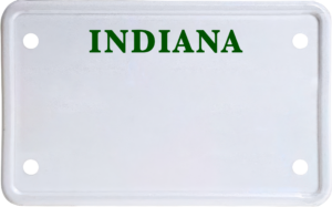 USA license plate Indiana green text