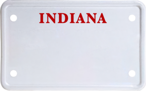 USA license plate Indiana red text