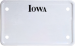 USA license plate Iowa black text