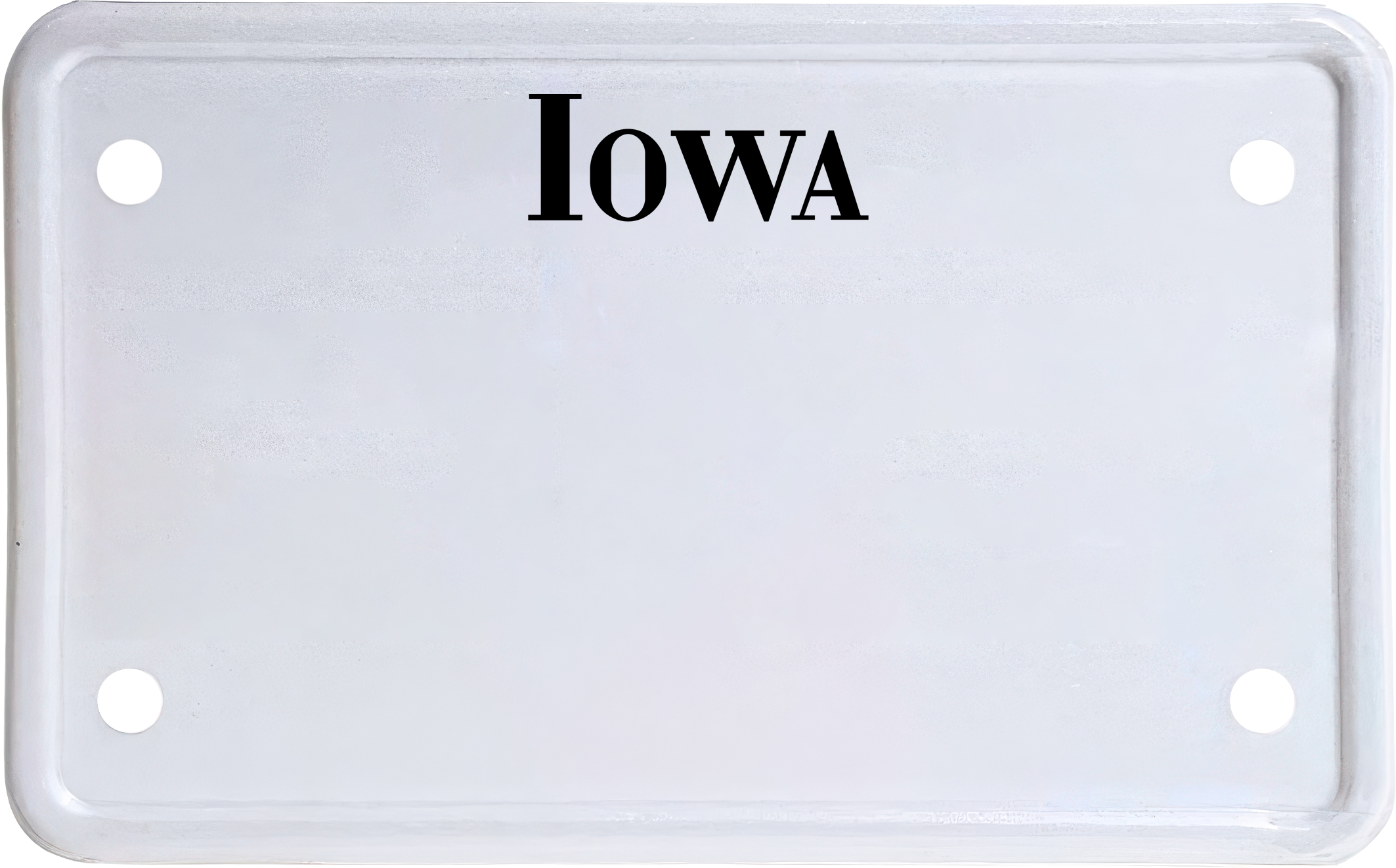 USA license plate Iowa black text