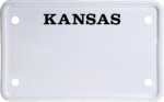 USA license plate Kansas black text