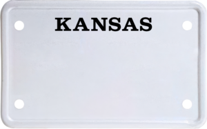 USA license plate Kansas black text