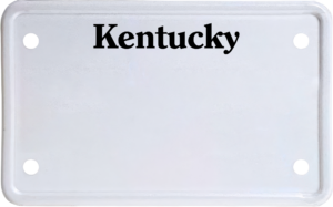 USA license plate Kentucky black text