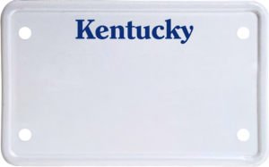 USA license plate Kentucky blue text