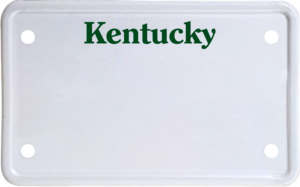 USA license plate Kentucky green text