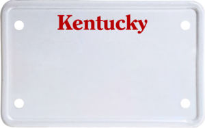 USA license plate Kentucky red text
