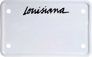 USA license plate Louisiana black text