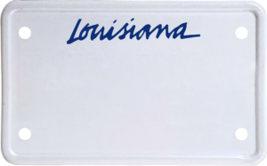 USA license plate Louisiana blue text