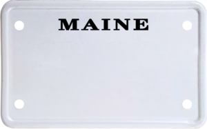 USA license plate Maine black text