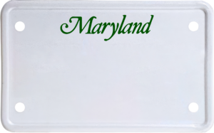 USA license plate Maryland green text