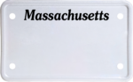 USA license plate Massachusetts black text