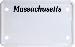 USA license plate Massachusetts black text