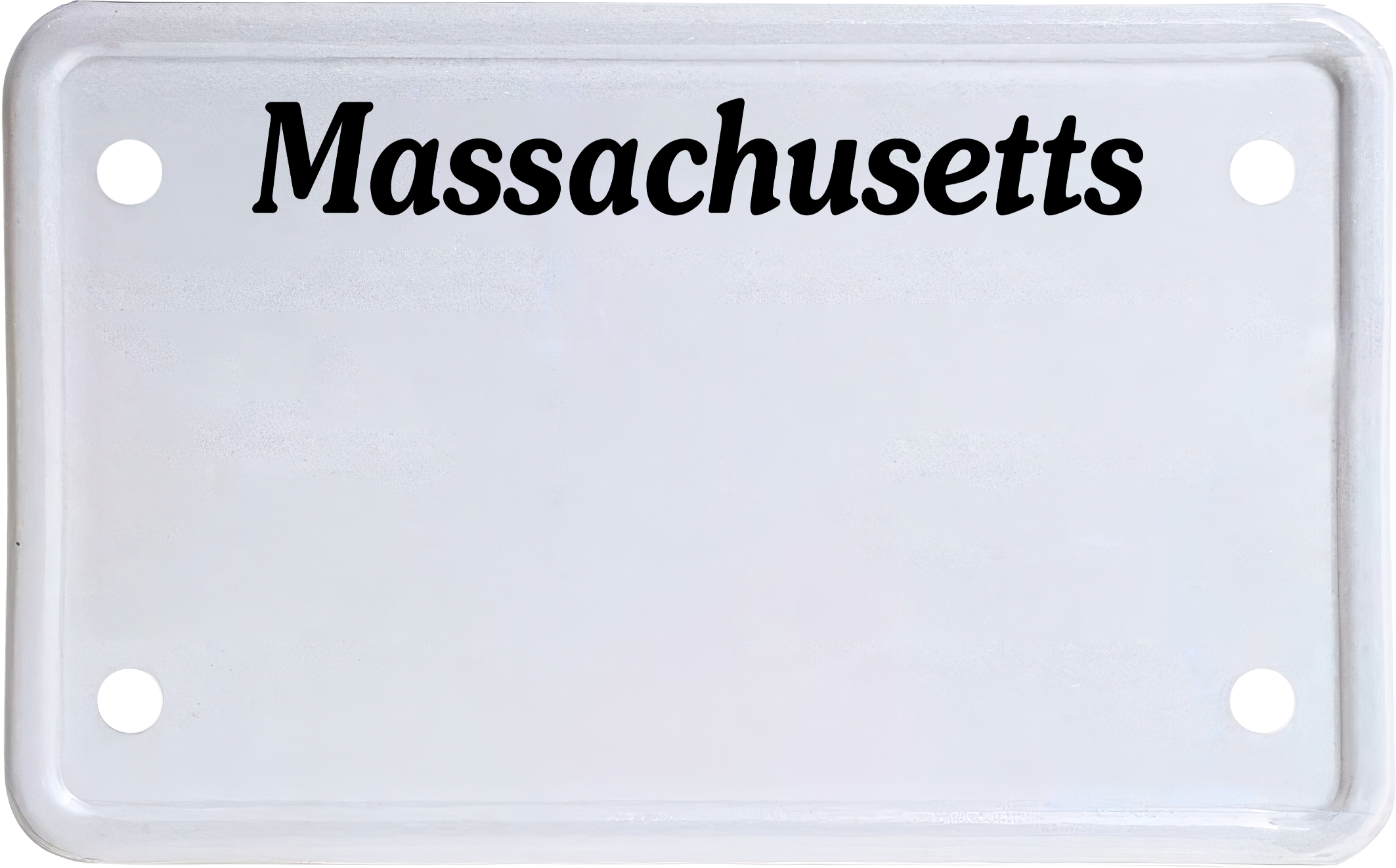 USA license plate Massachusetts black text