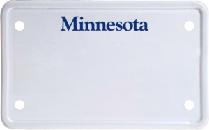 USA license plate Minnesota blue text