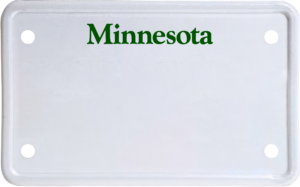 USA license plate Minnesota green text