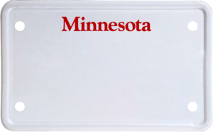 USA license plate Minnesota red text