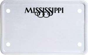 USA license plate Mississippi black text