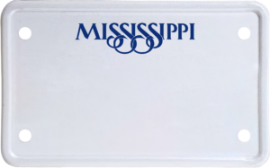 USA license plate Mississippi blue text