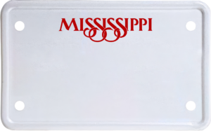 USA license plate Mississippi red text