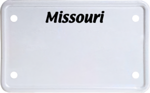 USA license plate Missouri black text