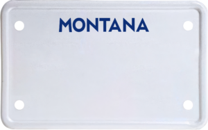 USA license plate Montana blue text