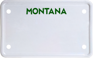 USA license plate Montana green text